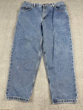 Open Trails Mens Blue Straight Leg Jeans 42x32